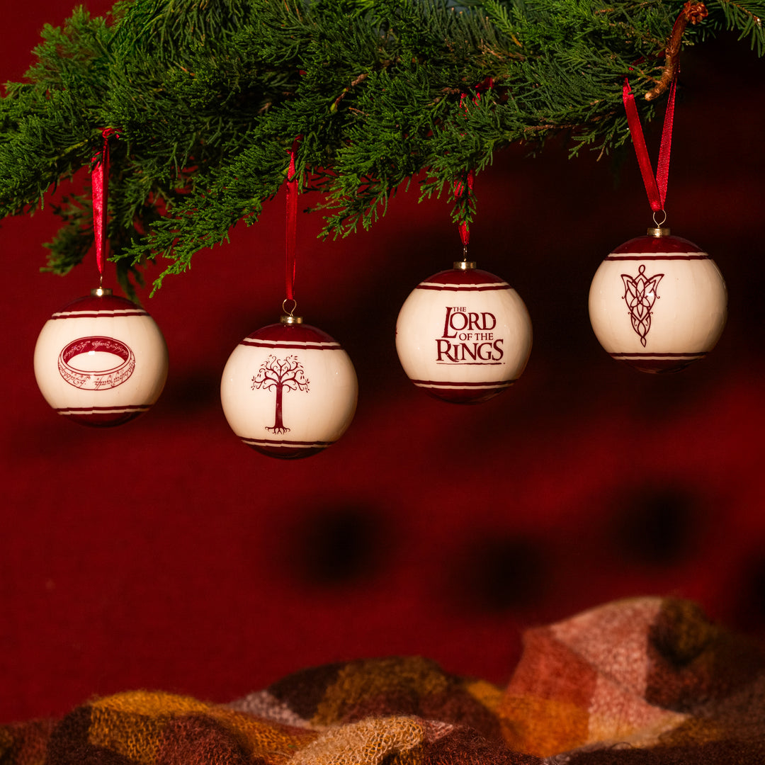 The Lord of the Rings™ Christmas Ornament Red Bauble 4 Pack