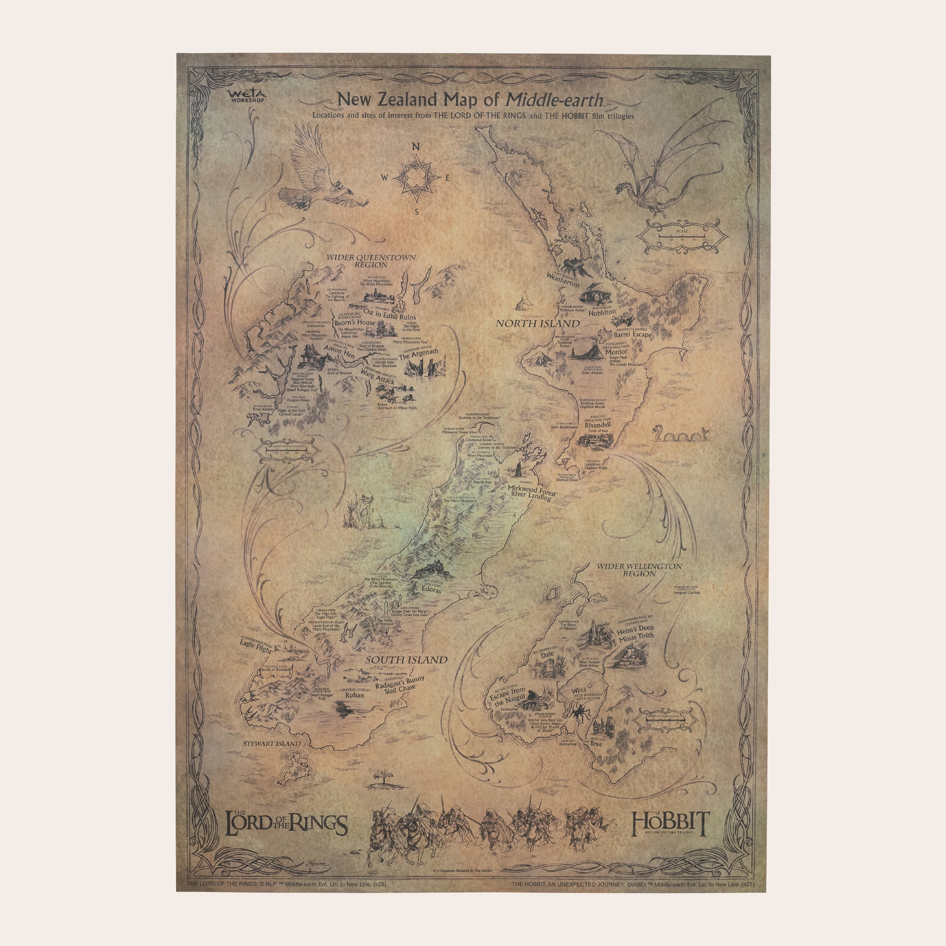 Map of Middle-earth™ New Zealand Poster